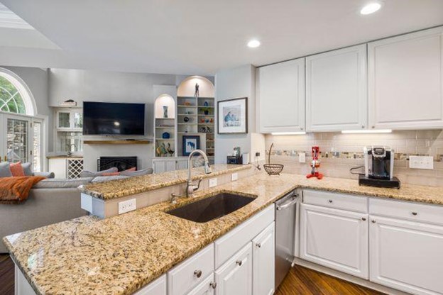 modern kitchen with granite countertops